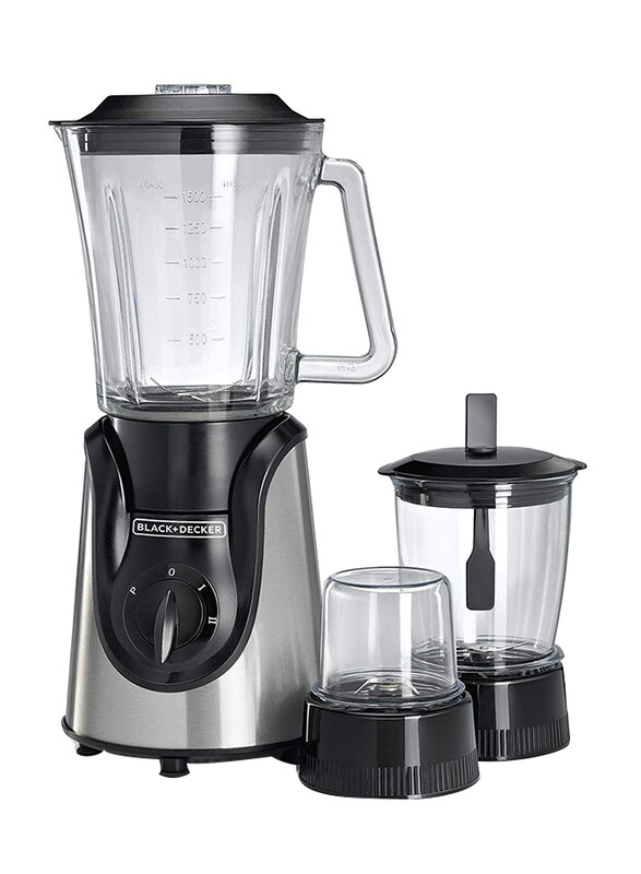 

Black+Decker BX600G-B5 600W Glass Blender with with Grinder and Mincer Chopper - White and Black