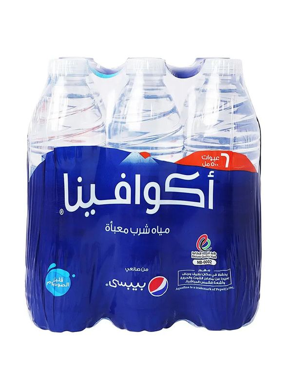 Aquafina Bottled Drinking Water, 6 Pieces x 500ml