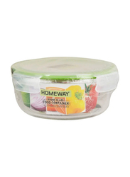 Homeway Round Glass Food Container, HW-3405, 950ml, Clear/Green