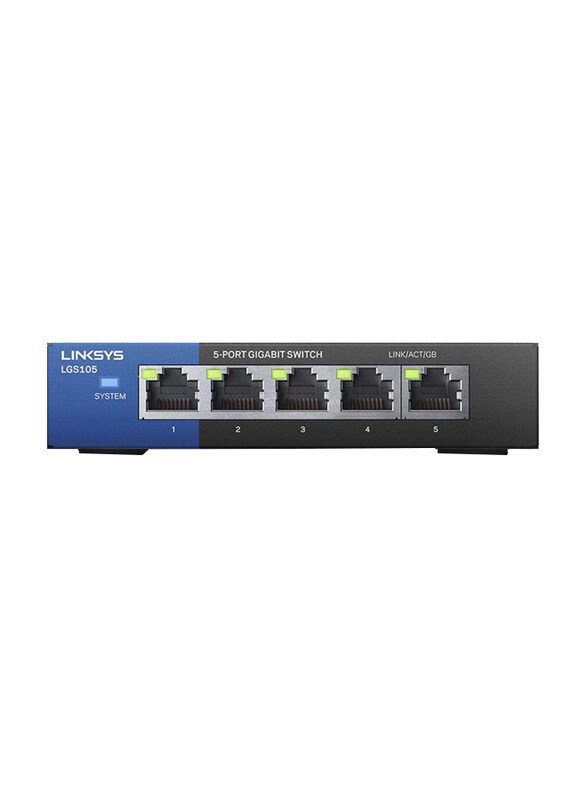 

Linksys Wired 5-Port Unmanaged Gigabit Ethernet Switch, LGS105, Black