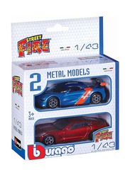 Burago Street Fire Metal Models Car, 2 Pieces, Ages 3+, Assorted