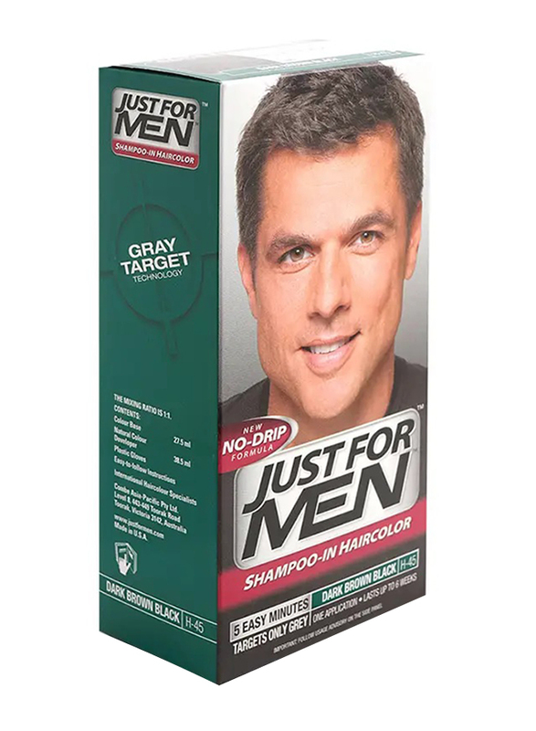 Just For Men Shampoo In Hair Colour, H45 Dark Brown, Brown