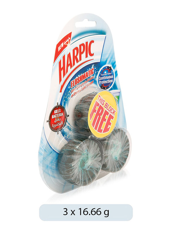 

Harpic Flushmatic Cistern Toilet Cleanser Block - Green, 3 x 16.66g