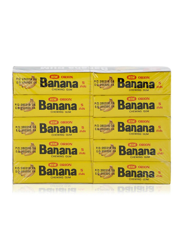 Orion Banana Flavored Chewing Gum - 5 x 20 Pieces
