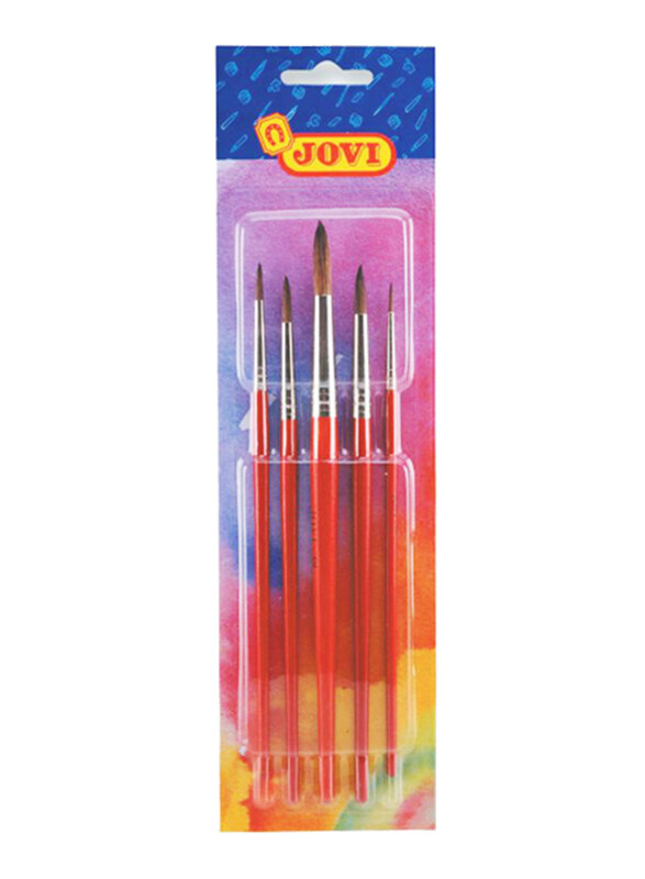 

Jovi Pony Hair Artistic Round Brushes, 5 Piece, Brown