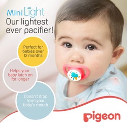 Pigeon Minilight Baby Girl Pacifier, Large, Red