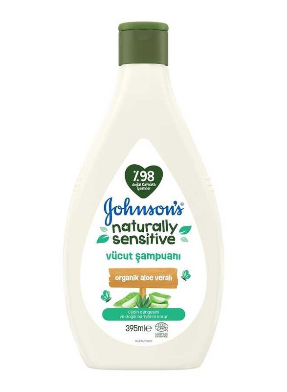 Johnson & Johnson 395ml Naturally Sensitive Organic Aloe Vera Head to Toe Wash