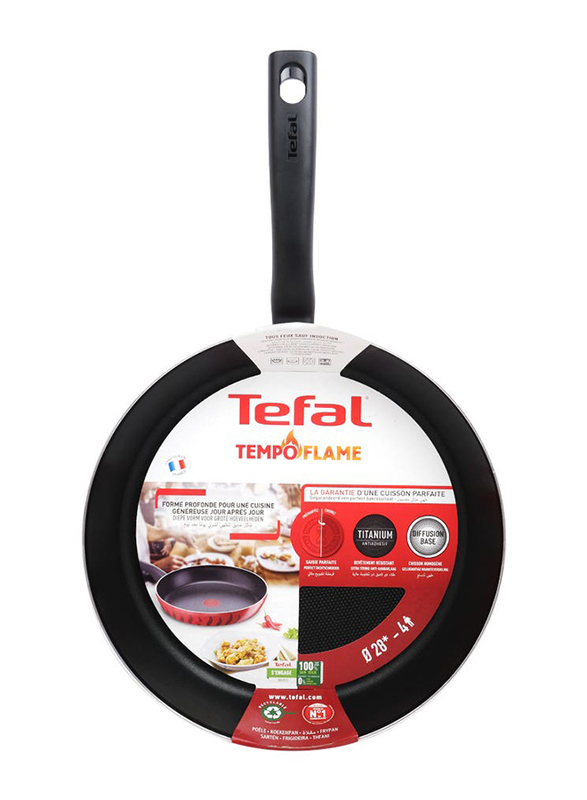Tefal 28cm G6 Tempo Flame Not-Stick Super Cook Fry Pan, Black