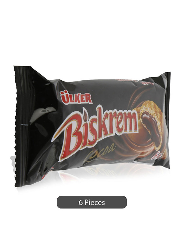 Ulker Biskrem Cocoa Cream Filled Cookies, 6 Pieces