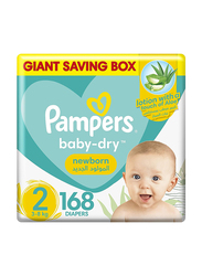 Pampers Main Line Baby Dry Diapers, Size 2, Newborn, 3-8 kg, Giant Saving Box, 168 Counts