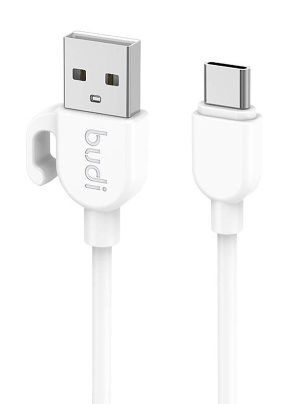 

Budi 1-Meter Powerline Micro USB Cable, 2.4A USB Male to USB Type-C for Smartphones/Tablets, White