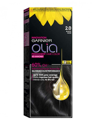 Garnier Olia No Ammonia Permanent Hair Color with 60% Oils, 2.0 Black