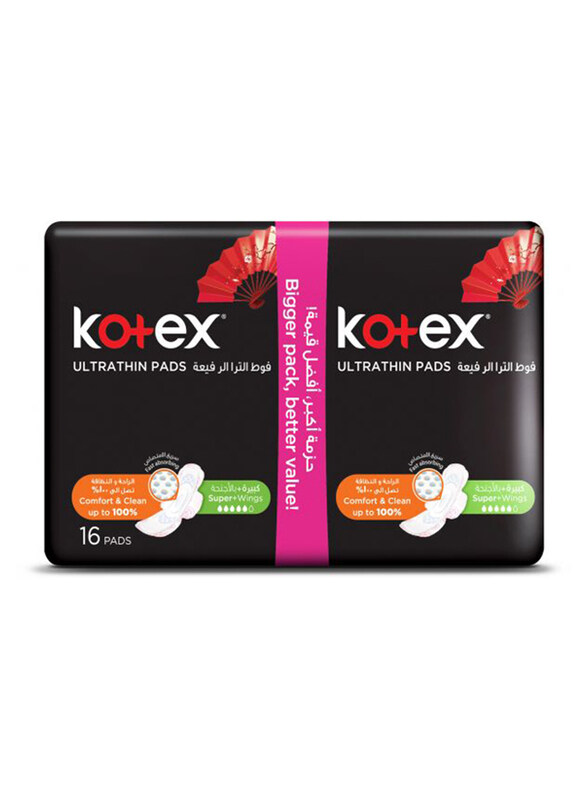 

Kotex Super + Wings Ultra Thin Pads - 16 Pads