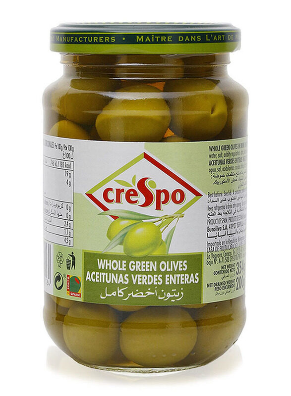 

Crespo Whole Green Olives in Brine, 354g