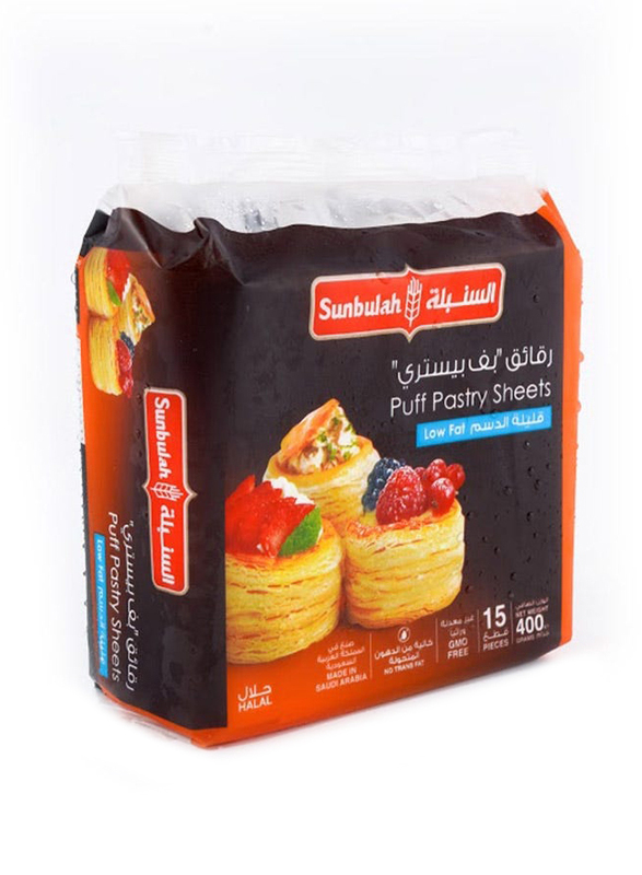 Sunbulah Low Fat Puff Pastry Squares, 15 Pieces, 400g