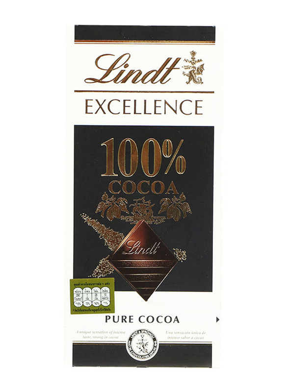 Lindt Excellence 100% Chocolate, 50g