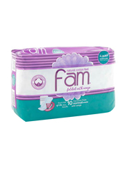 Fam Tri Fold Normal with Wings Sanitary Pads, 10 Pieces