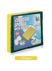 Union Cellulose Sponge Scorer - Green & Yellow, 11 x 7 x 2cm