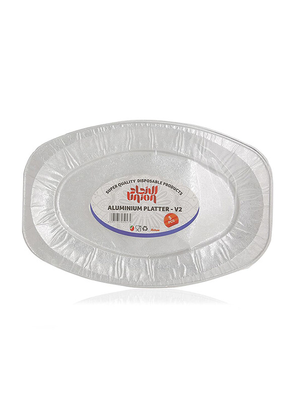 

Union 5-Pieces V2 Super Quality Disposable Aluminum Oval Platter, White