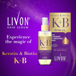 Livon Keratin and Biotin Hair Serum Oil, 100ml