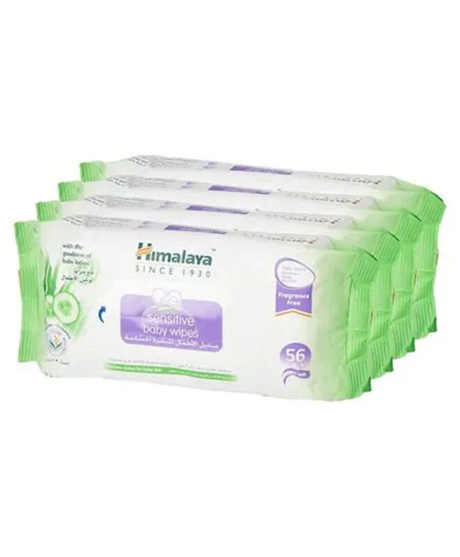 

Himalaya 4-Piece 56 Sheets Sensitive Wipes for Babies