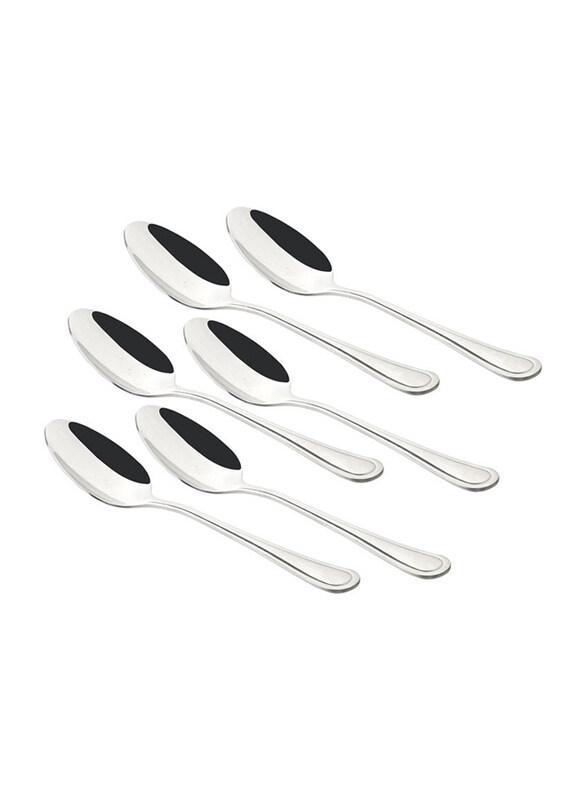 

Berger Mirror Tea Spoon, 6 Pieces, Silver