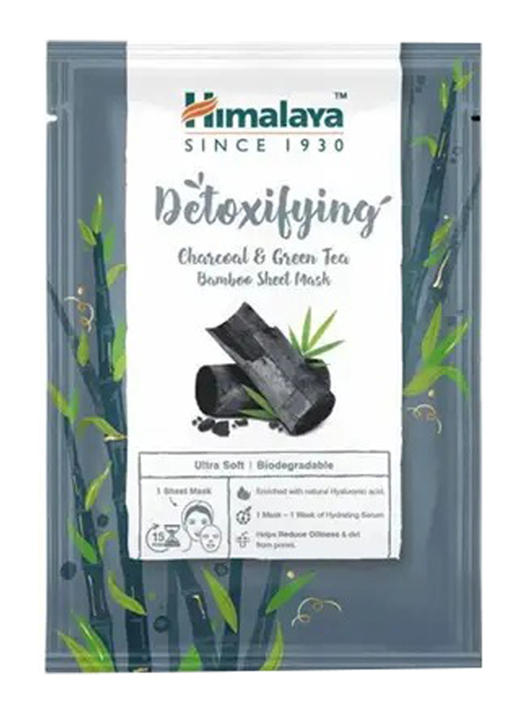 Himalaya Detox Charcoal & Green Tea Bamboo Sheet Mask, 30ml