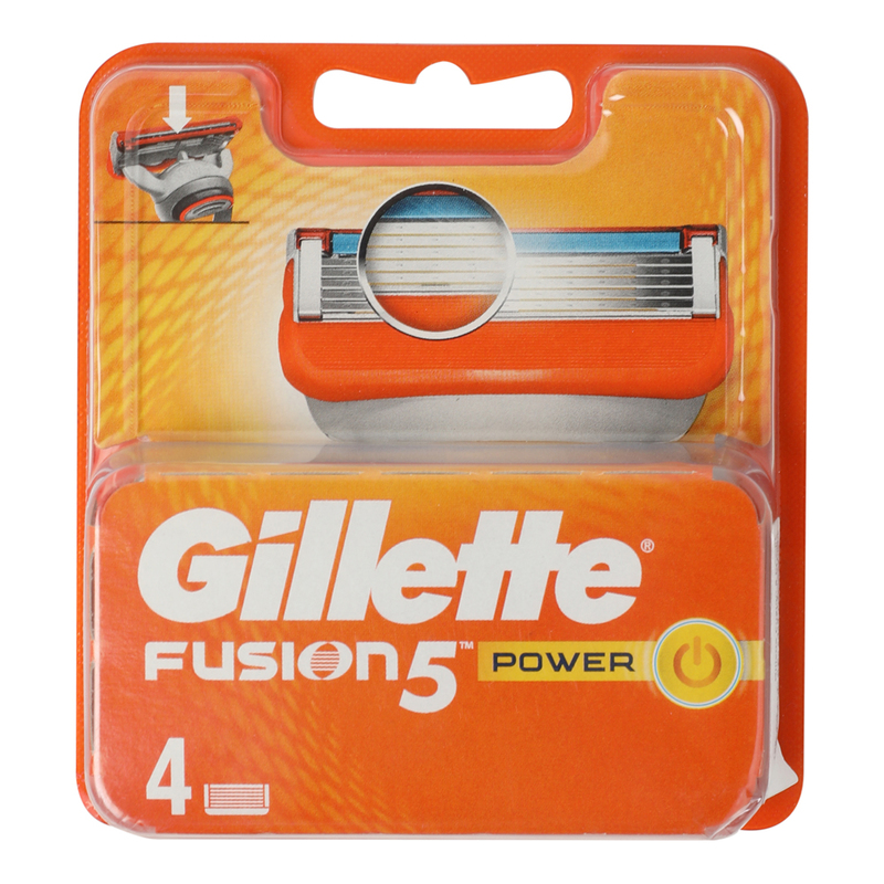 Gillette Fusion ProGlide Power Razor Blades, Blue/Silver, 4 Pieces