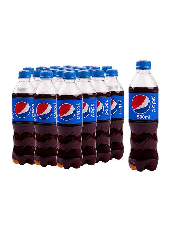Pepsi Carbonated Soft Drink Plastic Bottle, 24 x 500ml