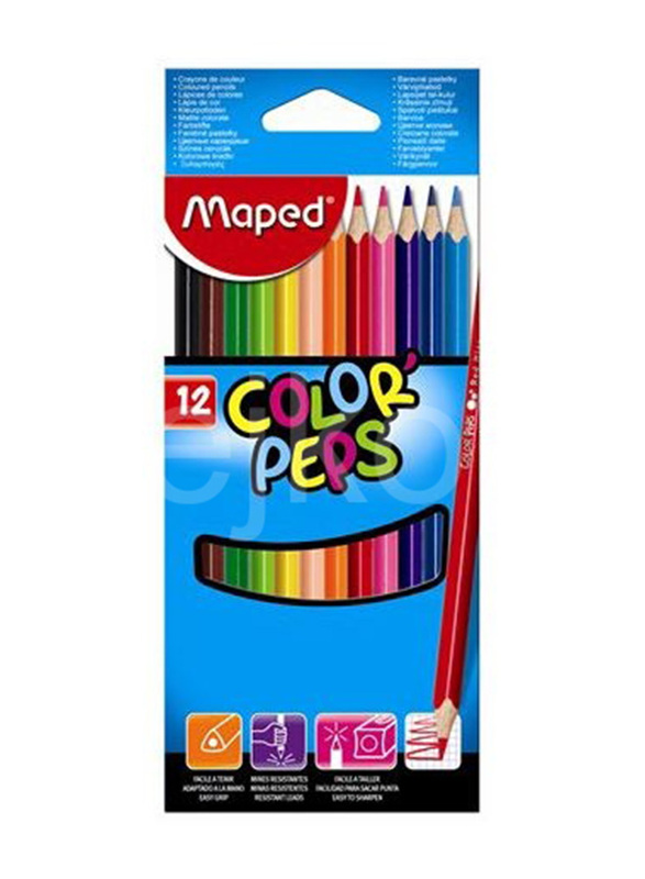 Maped Peps Color Pencil, 12 Pieces, Multicolour