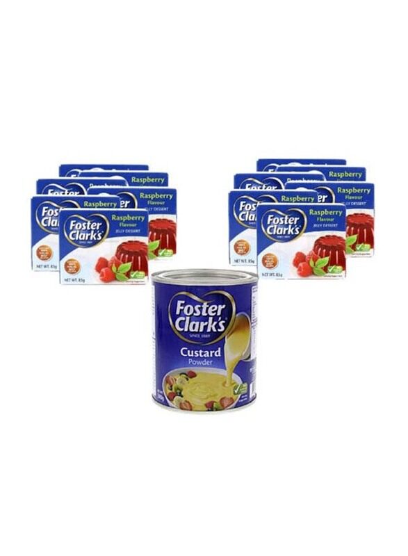 

Foster Clark Raspberry Jelly 12 S+300g Custard