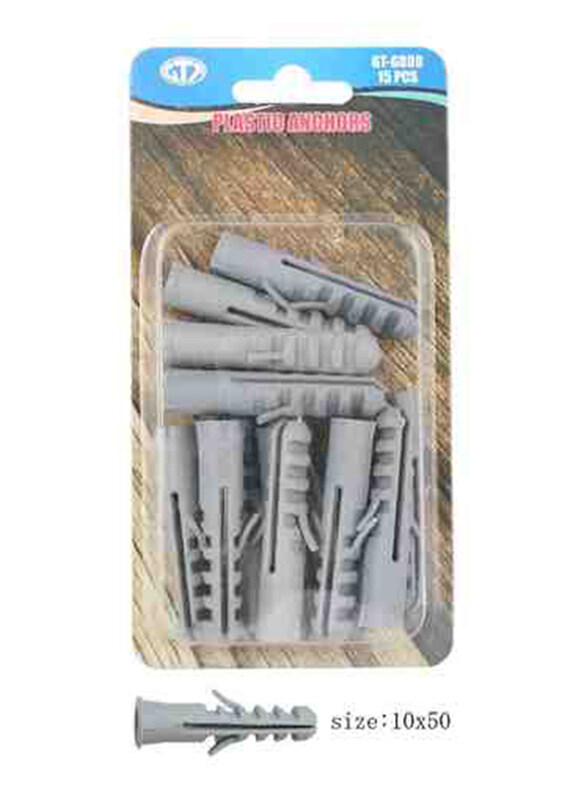 

GTT 15-Piece Plastic Anchors Set, Grey