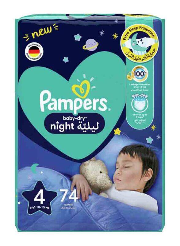 

Pampers Baby-Dry Night Diapers, Size 4, 10-15 kg, Mega Pack, 74 Count