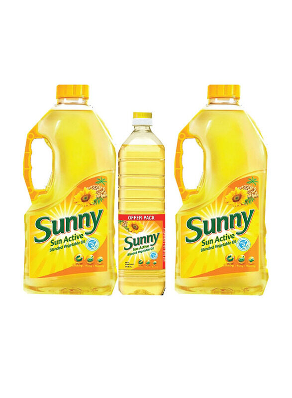 

Sunny Sun Active Blended Sunflower Oil, 2 x 1.5 Liters + 750ml