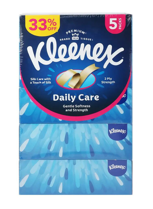 Kleenex Daily Care Gentle Softness and Strength Facial Tissues, 5 Pieces
