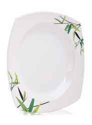 Union 20cm Bamboo Tree Print Acrylic Square Serving Plate, White
