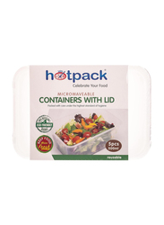 Hotpack Disposable Microwavable food Take Away Storage Container with Lid, 5 Pieces, 500ml, Clear