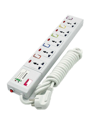 Kadris 5-Way Extension Socket with 4 Meter Cable, Kd1605S, White