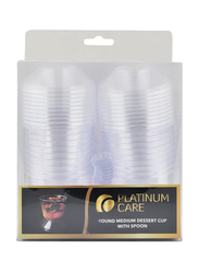 Platinum Care 20-Piece Round Medium Dessert Cup With Spoon, Clear