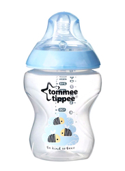 Tommee Tippee Baby Feeding Bottle, 260ml, Clear/Blue