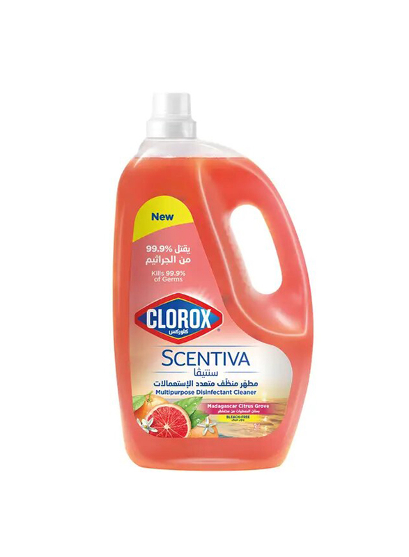 Clorox Citrus Scentiva Multipurpose Disinfectant Floor Cleaner, 3 Liters