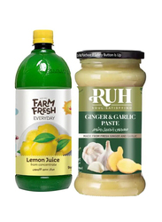 Farm Fresh Lemn Juice + Ginger Garlc Paste, 946ml + 310g, 2 Pieces