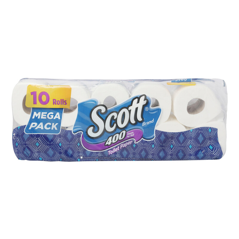 

Scott Toilet Paper Sheets Roll Bathroom Tissue, 10 Rolls x 400 Pieces