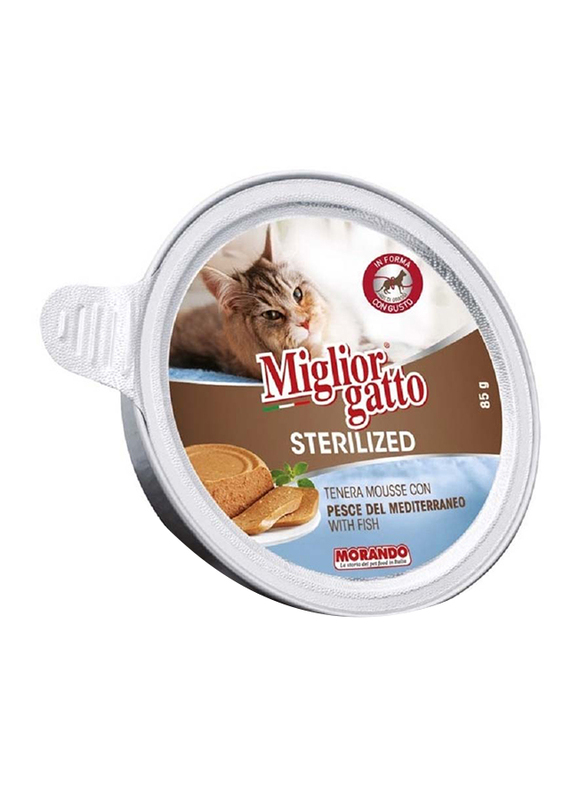 Miglior Gatto Sterilized Mousse with Fish Cat Wet Food, 85g