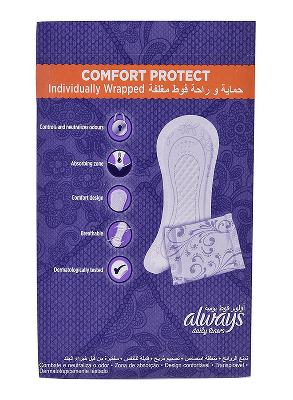 Always Comfort and Protect Daily Panty Liners, Normal, 40 Piece