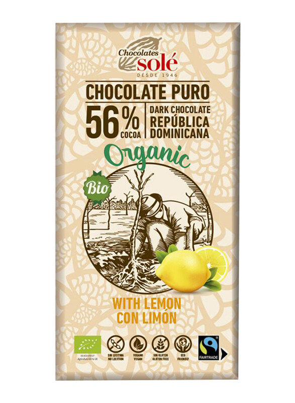 

Chocolates Sole Organic Dark Chocolate with Lemon, 100g