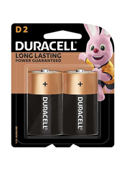 Duracell D2 Long Lasting Power Guaranteed 1.5V Alkaline Batteries, 2 Pieces, Multicolour