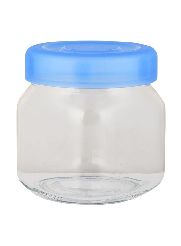 Borgonovo Glass Storage Jar, Clear/Blue, 750ml