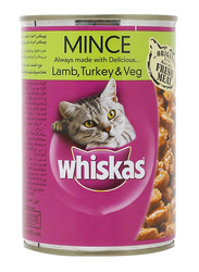 Whiskas Mince Lamb Turkey & Vegetable Gravy Wet Cat Food, 400 grams