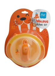 Pur Walrus Bowl Set, 6+ Months, Brown/Yellow